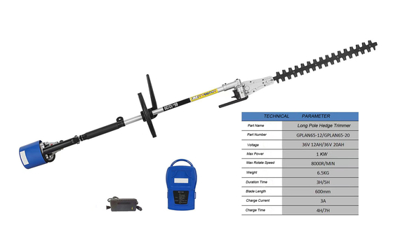 600mm 1KW बैटरी लाइटवेट लॉन्ग रीच टेलीस्कोपिक हेज ट्रिमर कॉर्डलेस